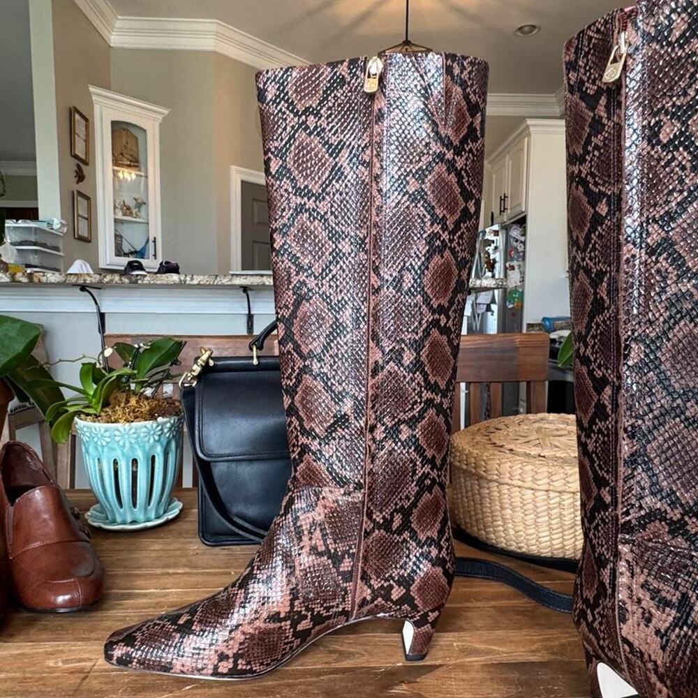 Antonio Melani Snakeskin Embossed knee high boots